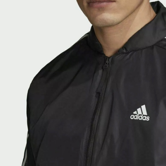 Adidas Men's Outdoor Essentials Al Aire Libre Insulated Black Bomber Jacket - Picture 7 of 9